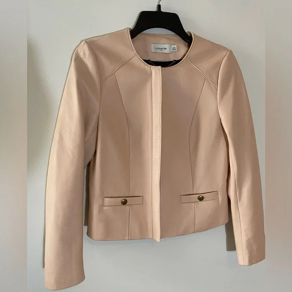 Coach 1941 Collection Blush Pink Leather Jacket - Picture 13 of 15